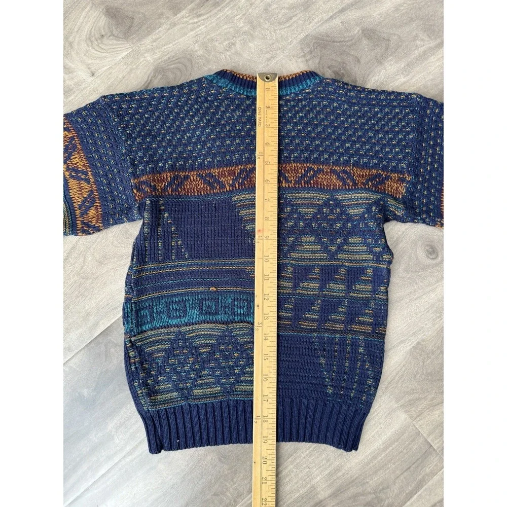 90s Style Geometric Abstract Knit Pattern Pullover Kid Sweater *Read Description